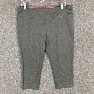 Marika Sport‎ Leggings Women's XL 16-18 Capri Pull On Gray Polyester Blend